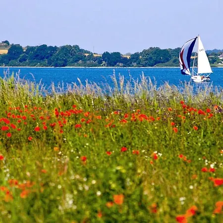 Ferienhaus Haus Boddentraum Abendrot - Terrasse, Garten, Meerblick